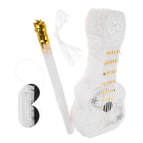 Supvox Violine Kotpartydekorationen Mini-Patron-Tequila-Flaschen Pinata große Piñata Geburtstag Piñata Pinata-Stick und Augenbinde Erdbeerdekor Papier Weiß von Supvox