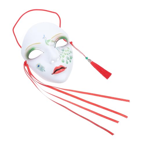 Supvox Vollgesichts Maske für Halloween und Kostümpartys Handbemalte Chinesische Maske im Peacocks Stil Accessoire für Cosplay und Maskeraden Atmungsaktiv und Bequem zu Tragen von Supvox