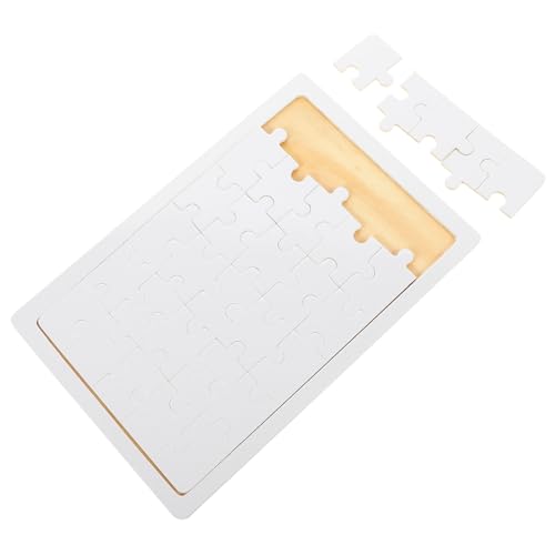 Supvox Wärmeübertragungs Puzzleteile Holz Blanko Puzzle DIY Sublimation Bastelset Vorgefertigt Glänzend Weiße Oberfläche für Fotogestaltung Kreative Geschenkidee von Supvox