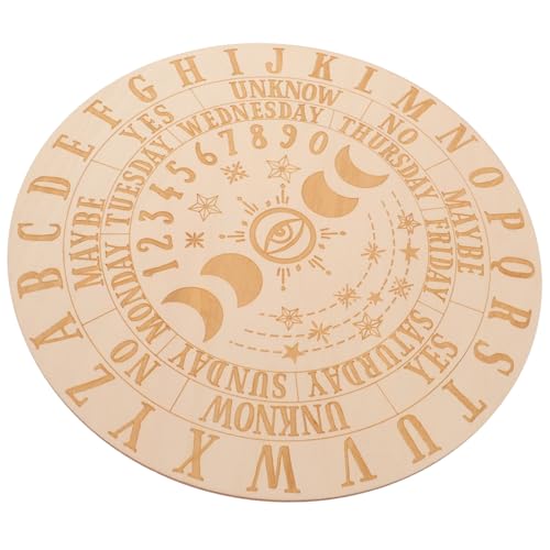 Supvox Wahrsagetafel aus Holz mit Kreativem Muster Glatte Oberfläche für Wicca Altar Meditations und Pendelbrett Vielseitiges Divination Tool für Zuhause Party und Anfänger von Supvox