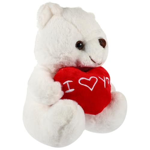 Supvox Weicher Plüsch teddybär mit Herz Kuscheltier Schlafbegleiter Dekoration Schlafzimmer Wohnzimmer von Supvox