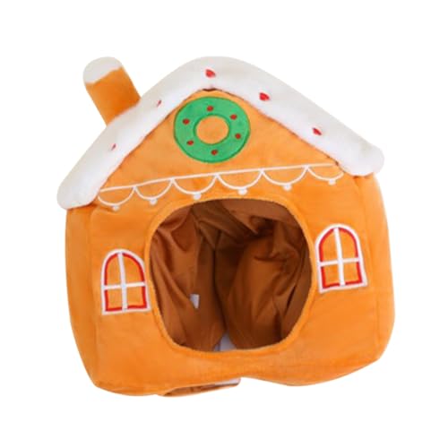 Supvox Weihnachtlicher Lebkuchenhaus-hut Bunte Cartoon-kopfbedeckung mit Lebendigem Druck Wiederverwendbar und Vielseitig für Weihnachtsfeiern und Festliche Partys Lustiges Fotorequisit von Supvox