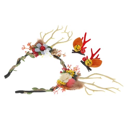 Supvox Weihnachtliches Rentier Geweih Stirnband und Haarklammern Damen Leichtes Flexibles Party Haaraccessoire für Halloween Cosplay Fotorequisiten und Festliche Kostümgestaltung Supvox Weihnachtliches Rentier Geweih Stirnband und Haarklammern Damen Leichtes Flexibles Party Haaraccessoire für Halloween Cosplay Fotorequisiten und Festliche Kostümgestaltung von Supvox