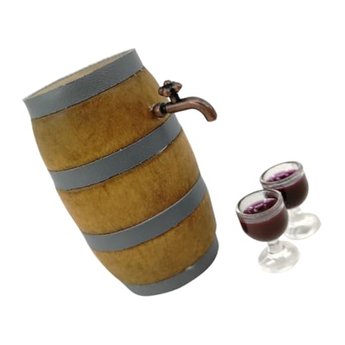 Supvox Miniatur Rotweinfass Set Mit Weingläsern Dekoration Für Weinkeller Pub Und Bar Spielzeug Für Realistischem Design Und Kreativem Zubehör von Supvox