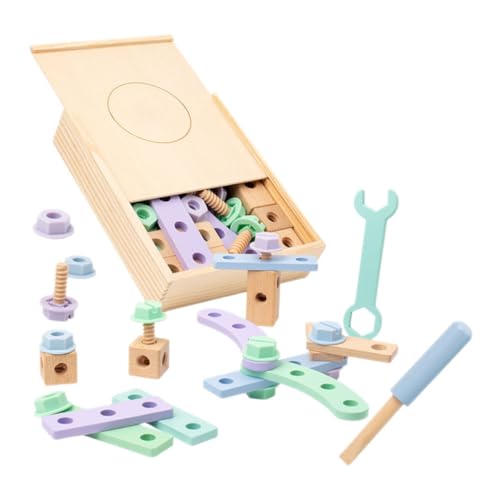 Supvox Werkzeugkoffer aus Holz DIY Schraubwerkzeug für Kleinkinder Pädagogisches Lernspielzeug Bunte Kreative Motorikförderung Sicher und Robust für Jungen und Mädchen Ab Jahren Supvox Werkzeugkoffer aus Holz DIY Schraubwerkzeug für Kleinkinder Pädagogisches Lernspielzeug Bunte Kreative Motorikförderung Sicher und Robust für Jungen und Mädchen Ab Jahren von Supvox