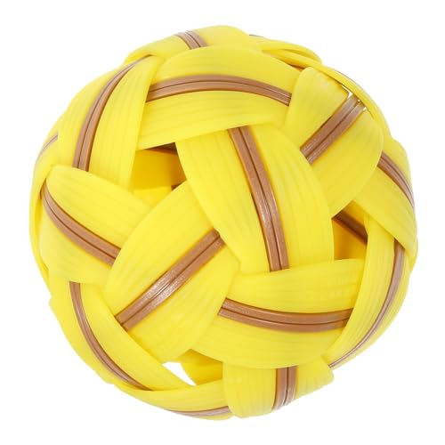 Supvox Wiederverwendbarer Kunststoff Fußball mit Geflochtenem Muster Fußballspielzeug mit Tragetasche Antikes Design Robustes Outdoor Soccer Modell für Jungen von Supvox
