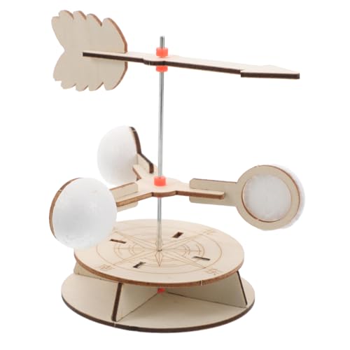Supvox Windfahne bastelset für wetterstation Umweltbildung Holzmodell Bausatz wissenschaftliches Experimentiermodell Wetterwissenschafts-Kit Windrichtung hölzern von Supvox