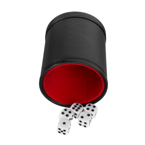 Supvox Würfelbecher Würfelrolltablett Würfelspiel Würfelstapelbecher Spiel Würfelschüttler Würfelschale Zum Rollen Standard-spielwürfel Mini- Fall Black Plastik von Supvox