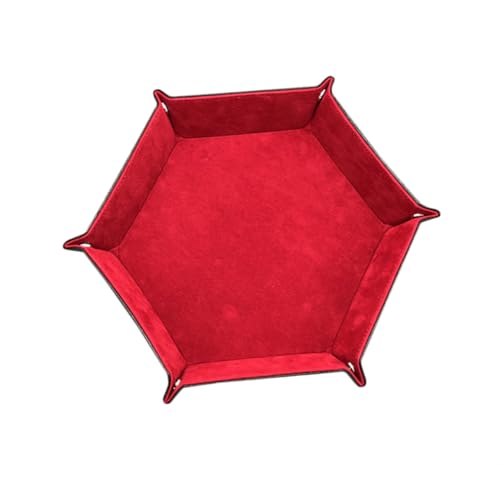 Supvox Würfeltablett Aus Pu-Leder Faltbare Aufbewahrungsbox Desktop-Organizer Sechseckig Rot Leicht Zu Reinigen Stabile Struktur Platz Für Handys Uhren Schlüssel Und Schmuck von Supvox
