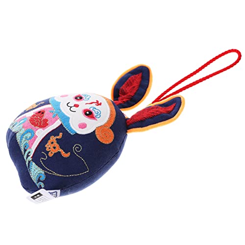Supvox Wufu-Kaninchen-verzierung Entzückendes Häschendekor Tier Stofftier Gefüllte Hasenpuppe Hasenjahr Gefülltes Hasenspielzeug Jahr Der Hasenpuppen Hasenpuppe Blue Pp Baumwolle von Supvox