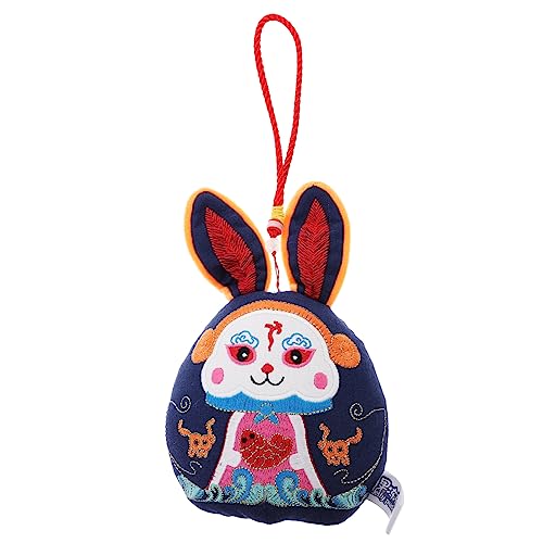 Supvox Wufu-Kaninchen-verzierung Sternzeichen Hase Puppe Desktop-kaninchenpuppe Stofftier-Maskottchen- Jahr Der Hasenpuppe Plüschkaninchen Stofftier Blue Pp Baumwolle von Supvox