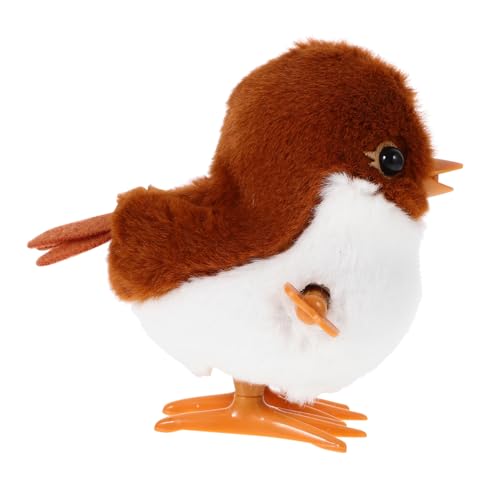 Supvox aufziehbares Vogelspielzeug Plüschspielzeug Tiere aufziehen Spatz-Partygeschenke Uhrwerk Tierspielzeug Tier aufziehen Spatz-Aufziehspielzeug lustiges Tiermodell Plastik von Supvox