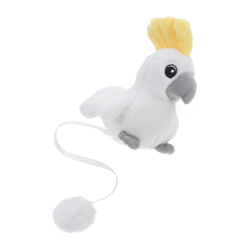 Supvox ausgestopftes Papageienmodell Halloween-Partygeschenk gefüllter Papagei für die Schulter Sachen simulierter Plüschpapagei Künstliches Vogelmodell Kurzer Plüsch Weiß von Supvox