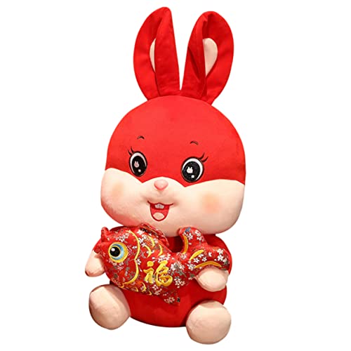 Supvox entzückendes Häschendekor Chinese New Year Rabbit Hasen Kuscheltier hasenkuscheltiere Cuddly Bunny zum Mondneujahr Sternzeichen Hase Puppe PP Baumwolle von Supvox