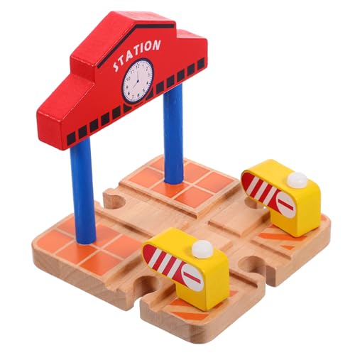 Supvox kinderspielzeug Stellen Sie Sich einen Bahnsteig vor Simulationsstation-Plattformspielzeug Simulationsbahnsteigmodell DIY-Bahnsteig Spielbahnsteigmodell Holz von Supvox