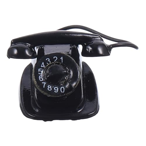 Supvox puppenhaus Telefon für kinderspielzeug hühner Puppenstubenmöbel und Zubehör -Telefon Telefon Figur Miniatur-Retro-Telefonmodell Metall Black Supvox puppenhaus Telefon für kinderspielzeug hühner Puppenstubenmöbel und Zubehör -Telefon Telefon Figur Miniatur-Retro-Telefonmodell Metall Black von Supvox
