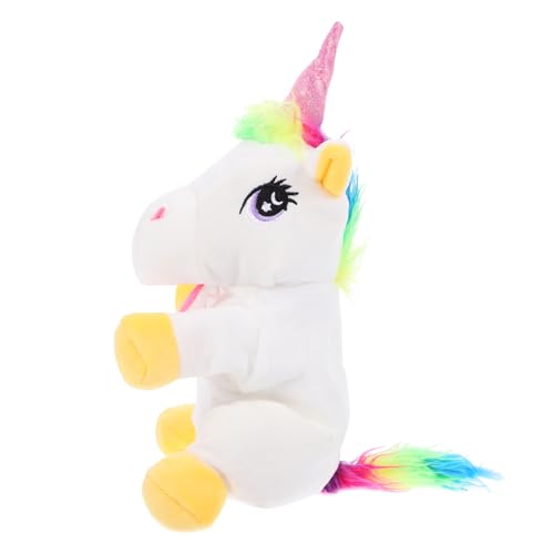 Supvox tierische Marionette lebensechtes Einhorn- Handspielzeug zum Geschichtenerzählen Cartoon-Handpuppe zum Geschichtenerzählen Einhorn Puppe Stoff Weiß von Supvox