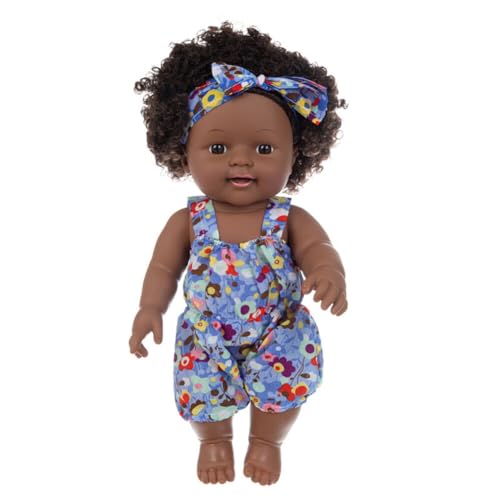 12 Zoll Reborn Puppe Schwarze Puppe Lebensechte Weich Realistisches Silikon Afrikanische Baby Puppe Neugeborenes Lächelndes Puppen Mädchen Schwarze Haut Babypuppen Spielzeug Geburtstagsgeschenk von Surakey