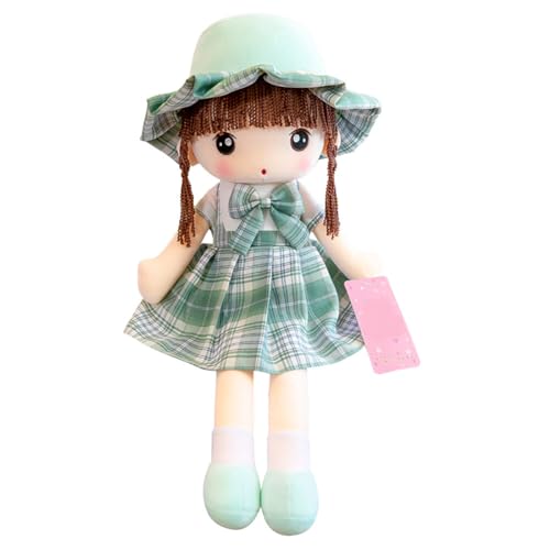 60CM Kuschelpuppe Weiche Stoffpuppe mit Kleidung und Haar für Kinder Mädchen von 0-5 Jahren, Baby Mädchen Geschenke Baby Puppe Doll Taufgeschenk Plüschtier Handmade Textilpuppen Gefüllte Puppen von Surakey