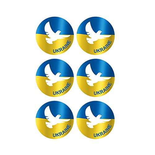 6PCS Aufkleber Ukraine Fahne mit Friedenstaube - 9 x 9 cm - Flaggen Aufkleber Ukraine Peace, Friedenstaube No War In Ukraine Peace Frieden Sticker für Auto, Motorrad, Laptop - Flagge, Frieden, Taube von Surakey