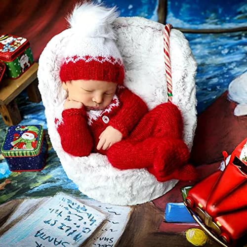 Fotoshooting Kostüme für Neugeborene, Weihnachtsthema Fotografie Requisiten Strampler Mit Hut, Kleidung Foto Bekleidung Set für Baby 0-3 Monaten von Surakey