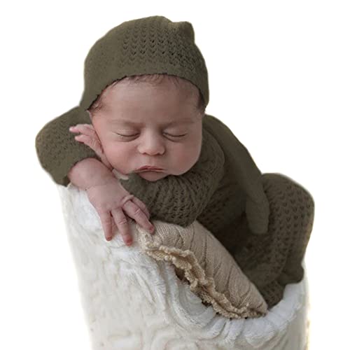 Baby Fotoshooting Kostüme Set,Neugeborene Kostüm Fotografie Requisit Baby Fotoshooting Stricken Strampler Hut Set Säugling Baby Foto Requisiten Outfits Bekleidung von Surakey