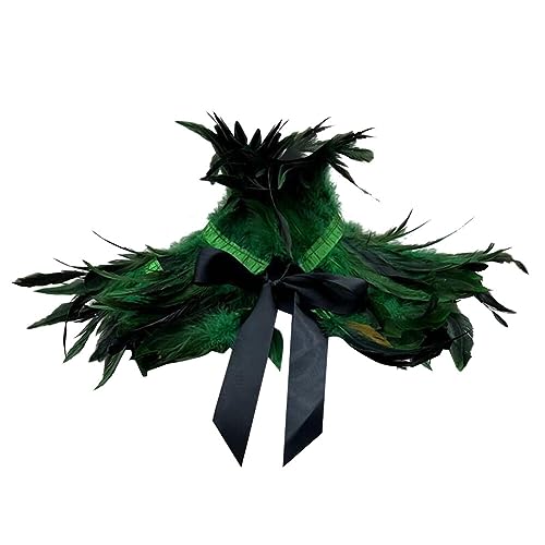 Federkragen Schwarzer Kostüm Damen Gothic Feder Cape Schalkragen Halloween Herren Damen Gothic Feder Epauletten Umhang Schal Schulterumhang Schultertuch für Halloween Cosplay Federkragen Schwarzer Kostüm Damen Gothic Feder Cape Schalkragen Halloween Herren Damen Gothic Feder Epauletten Umhang Schal Schulterumhang Schultertuch für Halloween Cosplay von Surakey