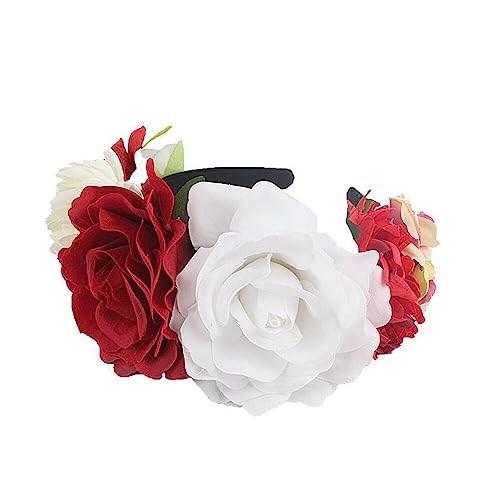 Haarreif Dia de los Muertos Halloween Rosen Haarreifen,Tag der Toten Blumenkrone, Mexikanische Blumen-Haarbänder Stirnband,Damen Haarband Party Kostüm Rose Blume Krone Kopfschmuck Cosplay Haarschmuck Haarreif Dia de los Muertos Halloween Rosen Haarreifen,Tag der Toten Blumenkrone, Mexikanische Blumen-Haarbänder Stirnband,Damen Haarband Party Kostüm Rose Blume Krone Kopfschmuck Cosplay Haarschmuck von Surakey