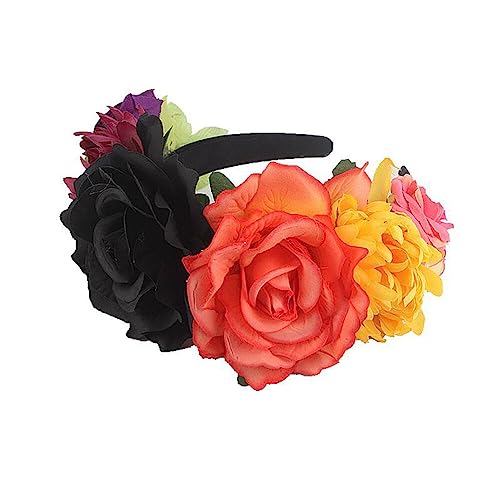 Haarreif Dia de los Muertos Halloween Rosen Haarreifen,Tag der Toten Blumenkrone, Mexikanische Blumen-Haarbänder Stirnband,Damen Haarband Party Kostüm Rose Blume Krone Kopfschmuck Cosplay Haarschmuck Haarreif Dia de los Muertos Halloween Rosen Haarreifen,Tag der Toten Blumenkrone, Mexikanische Blumen-Haarbänder Stirnband,Damen Haarband Party Kostüm Rose Blume Krone Kopfschmuck Cosplay Haarschmuck von Surakey