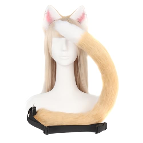 Halloween Katze Cosplay Kostüm Katze Ohren und Schwanz Set Kunstpelz Katze Wolf Katzenohren Stirnband und Katzenschwanz Tier Pelzschwanz Ohren für Erwachsene Kinder Halloween Weihnachten Rollenspiel von Surakey