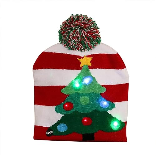 LED Weihnachtsmütze,Leuchtende Strickmütze Wintermütze Bommelmütze Damen Kinder Winter Weihnachten Beanie Mütze Weihnachtsbäume Schneemänner Warm Weihnachtsmützen für Kinder Erwachsene Weihnachtsfeier LED Weihnachtsmütze,Leuchtende Strickmütze Wintermütze Bommelmütze Damen Kinder Winter Weihnachten Beanie Mütze Weihnachtsbäume Schneemänner Warm Weihnachtsmützen für Kinder Erwachsene Weihnachtsfeier von Surakey
