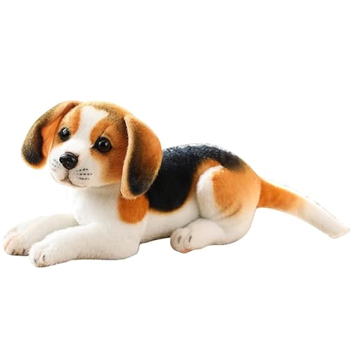 Liegender Miguelu Kuscheltier,32 cm Plüsch Hund, Stofftier Hund Lebensecht Liegender Hund Plüschtier Püppchen Simulation Tier Puppe Plüsch Schlafende Hunde für Kinde Geschenk von Surakey