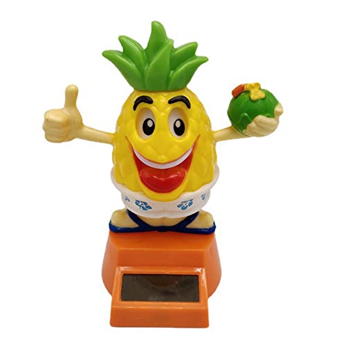 Solar Wackelfigur Auto, Bobblehead Figur Ananas Wackel Solar Figur,Solarbetriebenes Tanzendes Tier Ananas Spielzeug,Lustige Deko Figur Auto Armaturenbrett Dekoration für Zuhause, Auto, Büro von Surakey