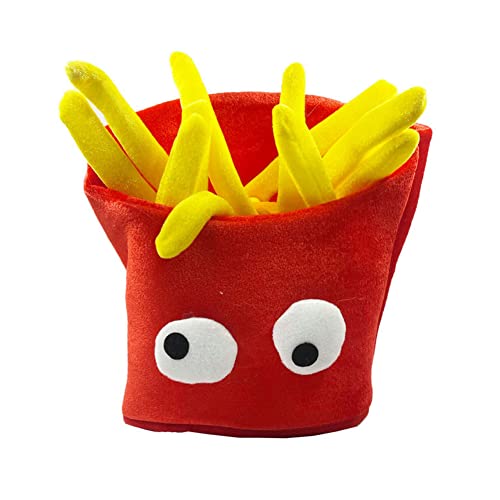 Surakey Halloween Pommes Hut,Lustiger Plüsch Hut für Erwachsene Kinder, Partyhüte Urlaub Cosplay Mütze,Hamburger Pizza Pommes- Kopfbedeckung, Accessoire, Mottoparty, Karneval von Surakey