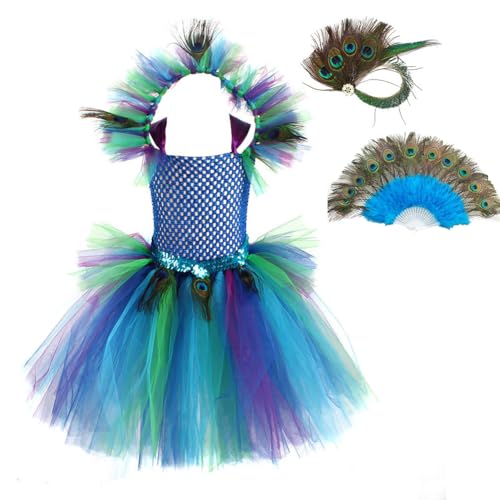 Surakey Pfau Kostüm Mädchen, 3 Stück Tierkostüm Kinder Mädchen,Pfaunohren Stirnband Tutu Rock Tüllrock Set,Tierkostüm Set Zubehör für Mädchen Kinder Party Halloween Weihnachten Cosplay Geburtstag Surakey Pfau Kostüm Mädchen, 3 Stück Tierkostüm Kinder Mädchen,Pfaunohren Stirnband Tutu Rock Tüllrock Set,Tierkostüm Set Zubehör für Mädchen Kinder Party Halloween Weihnachten Cosplay Geburtstag von Surakey