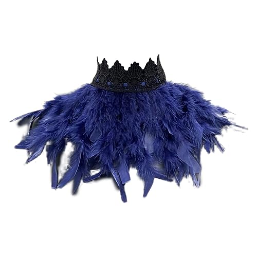 Türkei Feder Cape Stola Schal Halloween-Kostüm,Gothic Feder Cape Damen Federkragen Kostüm Herren Feder Schal Schulter Flügel Punk Kostüm für Halloween Fasching Karneval Party Kostüm Türkei Feder Cape Stola Schal Halloween-Kostüm,Gothic Feder Cape Damen Federkragen Kostüm Herren Feder Schal Schulter Flügel Punk Kostüm für Halloween Fasching Karneval Party Kostüm von Surakey
