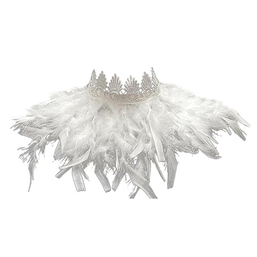 Türkei Feder Cape Stola Schal Halloween-Kostüm,Gothic Feder Cape Damen Federkragen Kostüm Herren Feder Schal Schulter Flügel Punk Kostüm für Halloween Fasching Karneval Party Kostüm Türkei Feder Cape Stola Schal Halloween-Kostüm,Gothic Feder Cape Damen Federkragen Kostüm Herren Feder Schal Schulter Flügel Punk Kostüm für Halloween Fasching Karneval Party Kostüm von Surakey