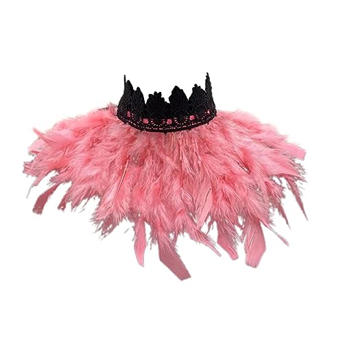 Türkei Feder Cape Stola Schal Halloween-Kostüm,Gothic Feder Cape Damen Federkragen Kostüm Herren Feder Schal Schulter Flügel Punk Kostüm für Halloween Fasching Karneval Party Kostüm von Surakey