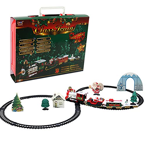 Weihnachtszug-Set, Weihnachten Zug Deko Batteriebetriebene Lokomotive Elektrische Eisenbahn Zug Spielzeug Set Weihnachtsmann Weihnachtsbaum Deko Weihnachtszug Kleiner Zug Geschenke für Kinder Jungen von Surakey