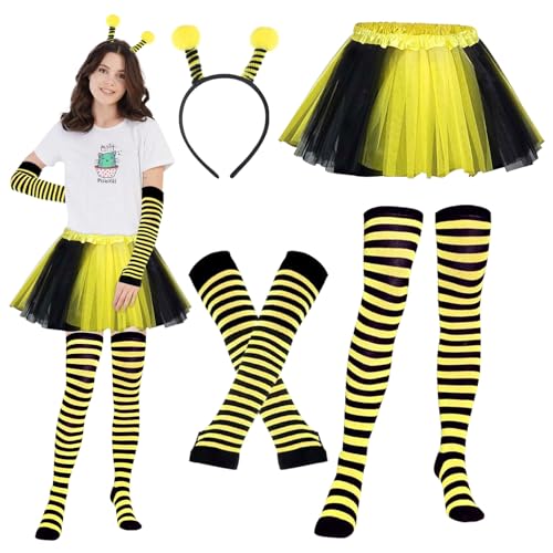 Surcotto Bienen Faschingskostüme Damen, Karneval Kostüm Damen, Bienenkostüm Damen Perfekt für Fasching Karneval Party von Surcotto