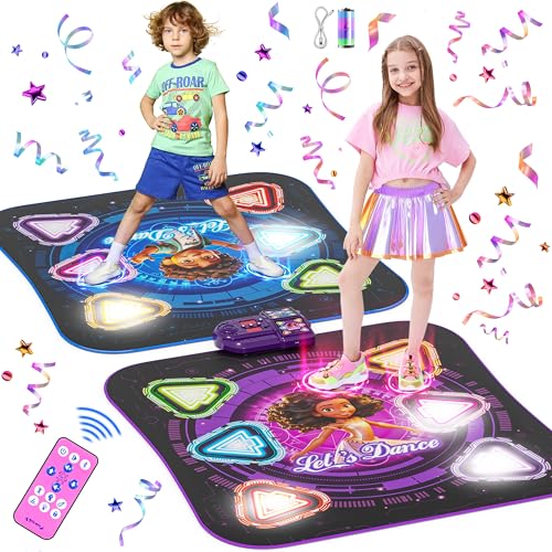 Tanzmatte für Kinder, 2025 2-Spieler & Wiederaufladbar Leucht Tanzmatte mit Bluetooth, Einzel und Doppelt von Angesicht zu Angesicht Modi, Musik Spielzeug Geschenke für Jungen Mädchen 3-12 Jahre Tanzmatte für Kinder, 2025 2-Spieler & Wiederaufladbar Leucht Tanzmatte mit Bluetooth, Einzel und Doppelt von Angesicht zu Angesicht Modi, Musik Spielzeug Geschenke für Jungen Mädchen 3-12 Jahre von Surelect
