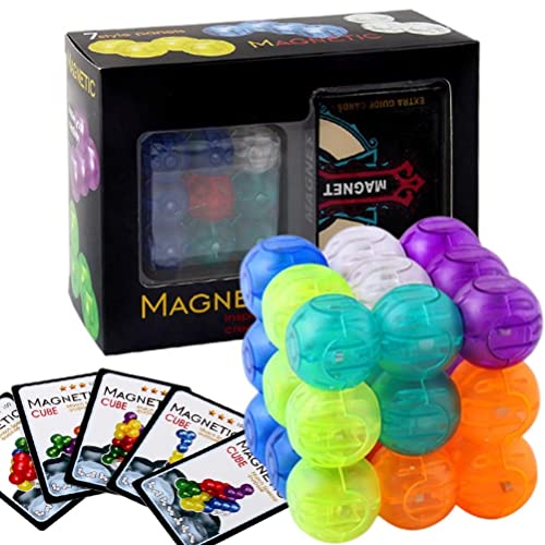 Magnetische Kugeln Bausteine, Science Kit DIY Puzzle Spielzeug, DIY magnetische Kugelkugeln mit 54 Stück Formkarten, magnetisches Fidget Spielzeug Set Stressabbau Spielzeug für Kinder Erwachsene von Surenhap