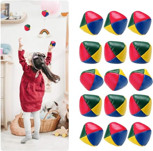 Surplex 15 Stück Mini Jonglierbälle für Anfänger, Langlebige Jonglierbälle Set, Weiche Einfache Mehrfarbig Jonglier-Set, interaktives Spielzeug zur Jonglage für Kinder & Erwachsene von Surplex