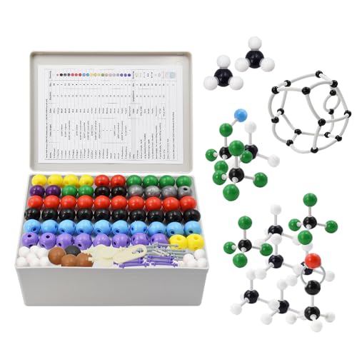 Surplex 208 Stücke Organische Chemie Molekülmodell Set Wissenschaftliche Chemie Atom molekulare Modelle Links Lehre Kit anorganische Strukturen Atom Link Model für Lehrer Studenten Chemieunterricht von Surplex
