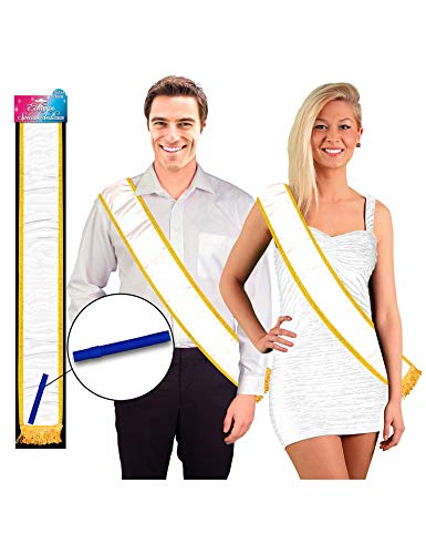 CadeauxGadgets.com Schärpe zum Beschriften für Erwachsene - Weiß von CadeauxGadgets.com