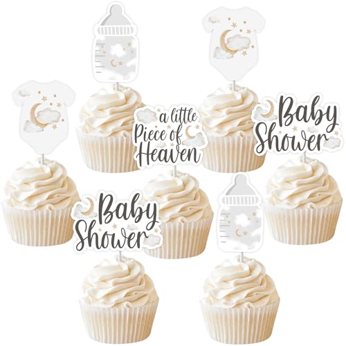 Sursurprise 24Pcs weiß ein kleines Stück des Himmels Cupcake Toppers, Baby Dusche Cupcake Pick Dekorationen, Heaven Sent himmlischen Party Lieferanten Sursurprise 24Pcs weiß ein kleines Stück des Himmels Cupcake Toppers, Baby Dusche Cupcake Pick Dekorationen, Heaven Sent himmlischen Party Lieferanten von Sursurprise