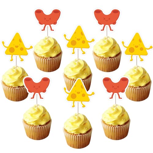 Sursurprise Cheese Party Dekorationen, 36Pcs Makkaroni und Käse Cupcake Toppers für Käse Geburtstag Party Supplies von Sursurprise