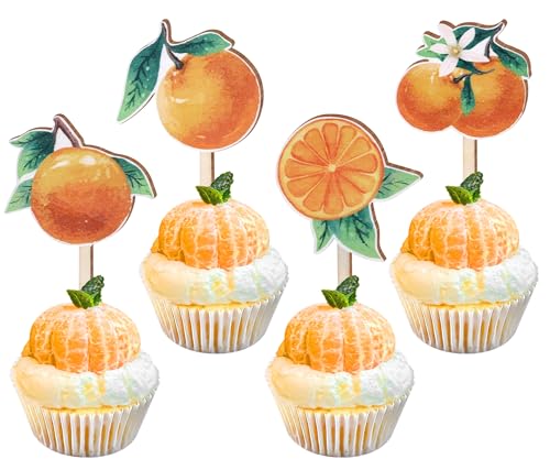 Sursurprise Cupcake-Topper aus Holz, Orange, 16 Stück, für kleine Babypartys, Dekorationen, Zitrusfrüchte, Geburtstagsparty-Zubehör Sursurprise Cupcake-Topper aus Holz, Orange, 16 Stück, für kleine Babypartys, Dekorationen, Zitrusfrüchte, Geburtstagsparty-Zubehör von Sursurprise