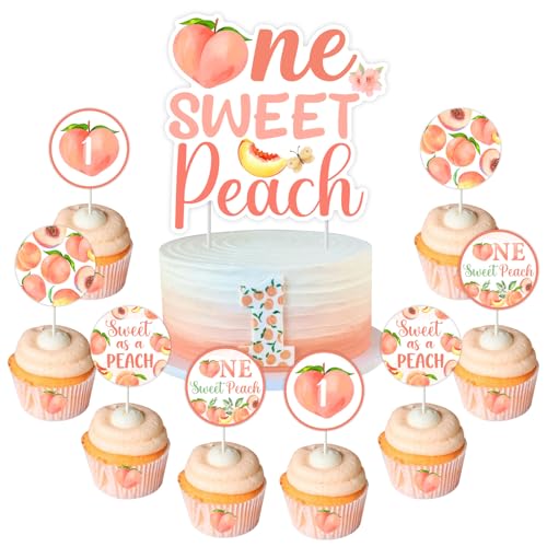 Sursurprise Eine süße Pfirsich Geburtstag Dekorationen, Pfirsich 1. Geburtstag Dekorationen, eine süße Pfirsich Kuchen Topper Pfirsich Cupcake Topper für Mädchen ersten Geburtstag Party Supplies Sursurprise Eine süße Pfirsich Geburtstag Dekorationen, Pfirsich 1. Geburtstag Dekorationen, eine süße Pfirsich Kuchen Topper Pfirsich Cupcake Topper für Mädchen ersten Geburtstag Party Supplies von Sursurprise