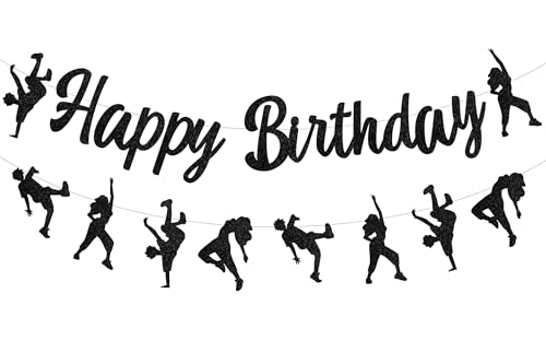 Sursurprise Hip Hop Dance Happy Birthday Banner, Schwarz Break Dancer Banner Dekoration für Hip Hop Tanzen Party Dekorationen Breaking Birthday Party Supplies Sursurprise Hip Hop Dance Happy Birthday Banner, Schwarz Break Dancer Banner Dekoration für Hip Hop Tanzen Party Dekorationen Breaking Birthday Party Supplies von Sursurprise